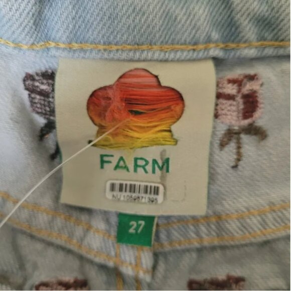 Farm Rio Rose Embroidered Blue Floral Design Jeans size 27 - Picture 6 of 9
